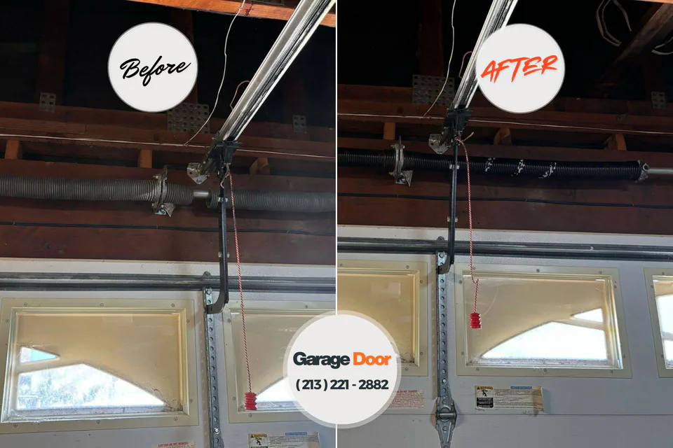 Before and after: garage door repair Coventry Lake, CT